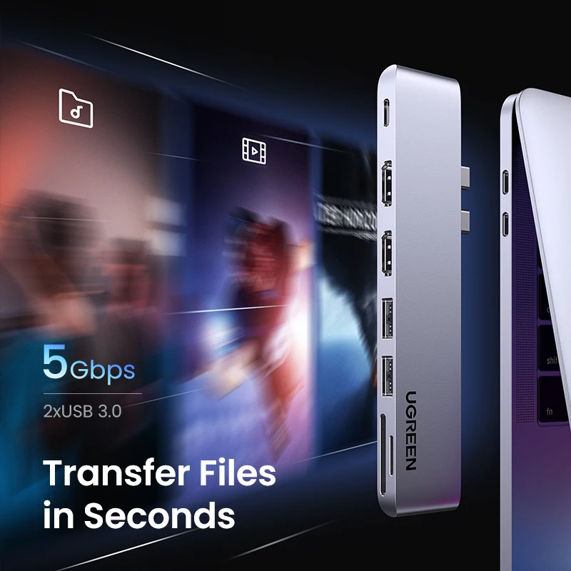 UGREEN Hub USB C Cho MacBook Pro Air USB Loại C HDMI HUB Cho MacBook Pro Air Adapter Thunderbolt 3 dock USB C 3.1 HUB USB