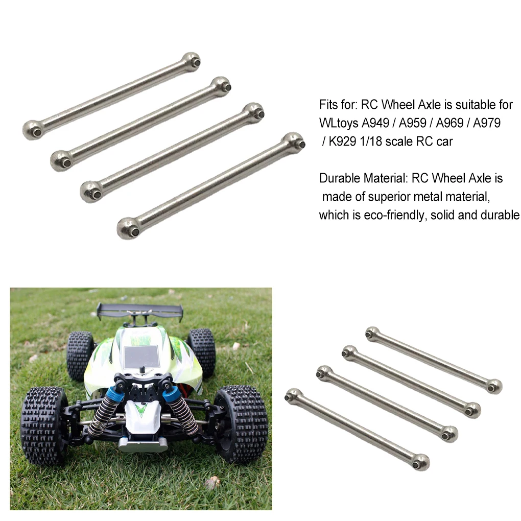 4pcs Metal Metal RC Car Dog Bone Drive Shafts Repair Part For 1/18 Wltoys A949 Metal RC Car Dog