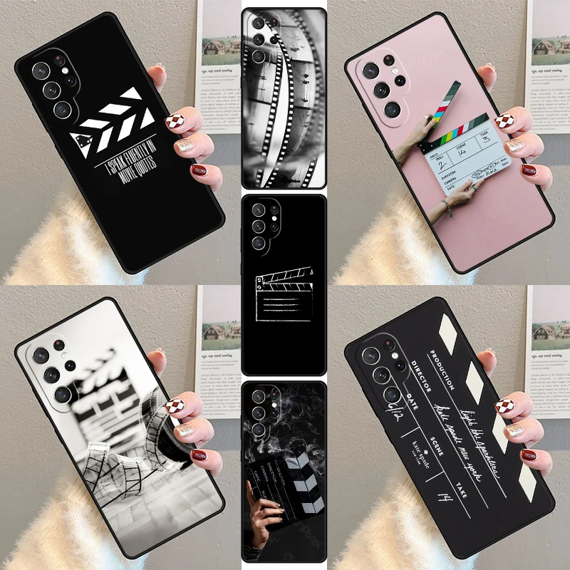 

Clapperboard Phone Case For Samsung Galaxy S23 S21 S20 FE S24 S25 S22 Ultra Note 10 20 Plus Silicone Cover
