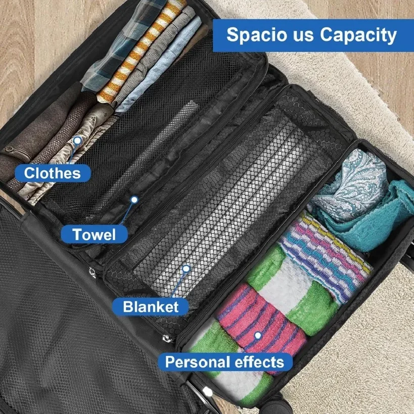 Suitcase Organizer High-capacity Travel Luggage Organizer Hanging Shelve Packing Cube Closet Collapsible Hanging Storage Bags - view 5