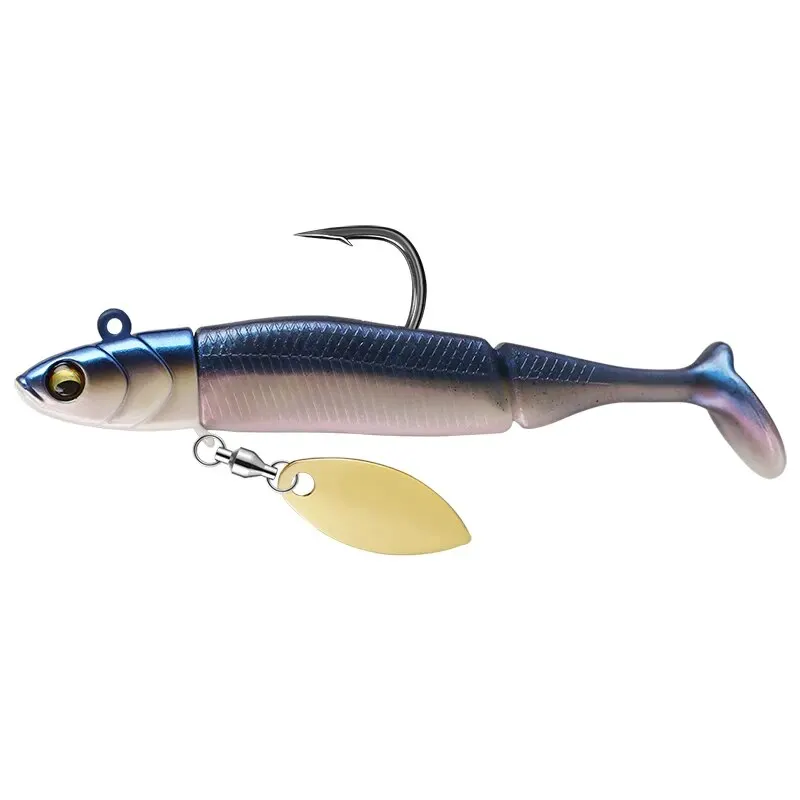 TAIYU Jig Head Zachte Vissen Lokt 21g T-staart Siliconen Lokken Wobblers Metalen Spinner Lepel Aas Voor Snoek forel Bass Visgerei