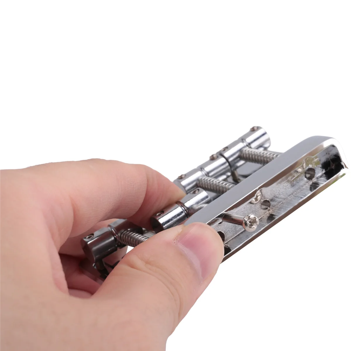 4 String Hardtail Bass Guitar Bridge for Fender Precision Jazz Bass PB JB Style Bass, Chrome