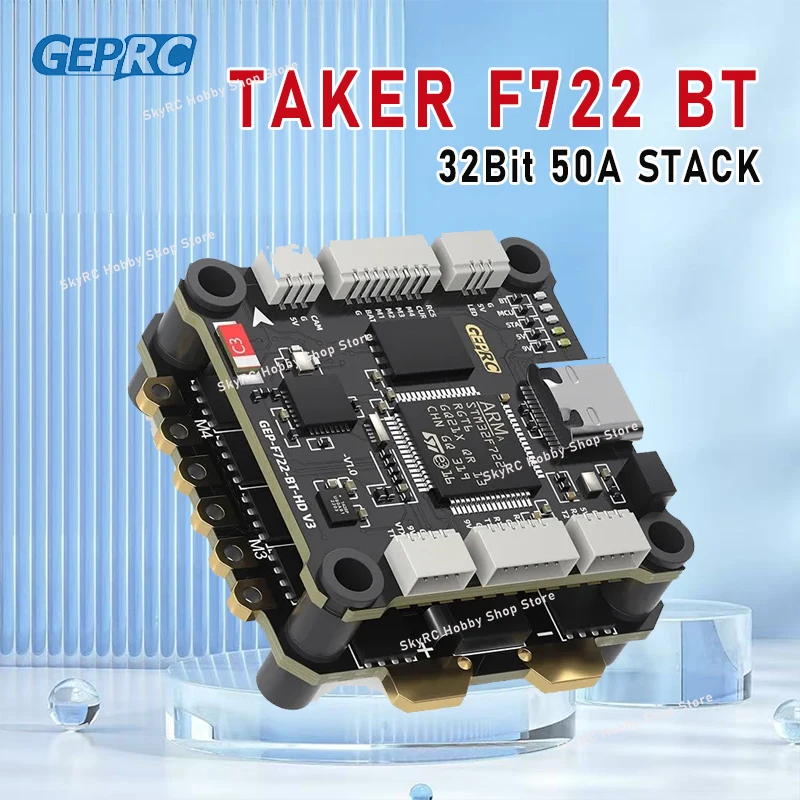 

GEPRC TAKER F722 BT 8Bit 65A 60A 50A Stack 4IN1 ESC 512M Black Box 32Bit Data Analyze Record Flight Barometer Racing FPV Drone
