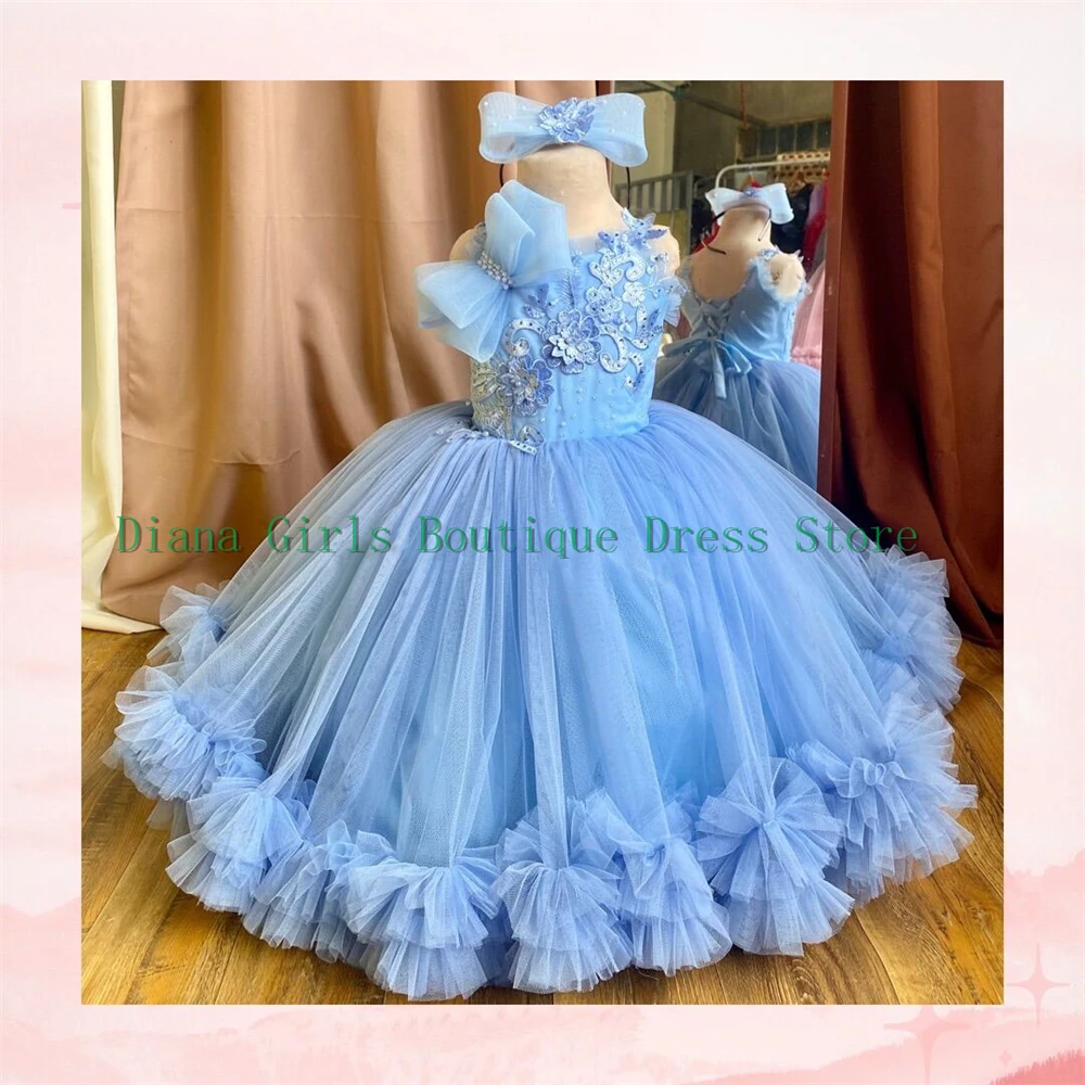 Lindo vestido de flores fofo para bebês meninas, vestido de casamento sem mangas, princesa festa, vestidos de aniversário