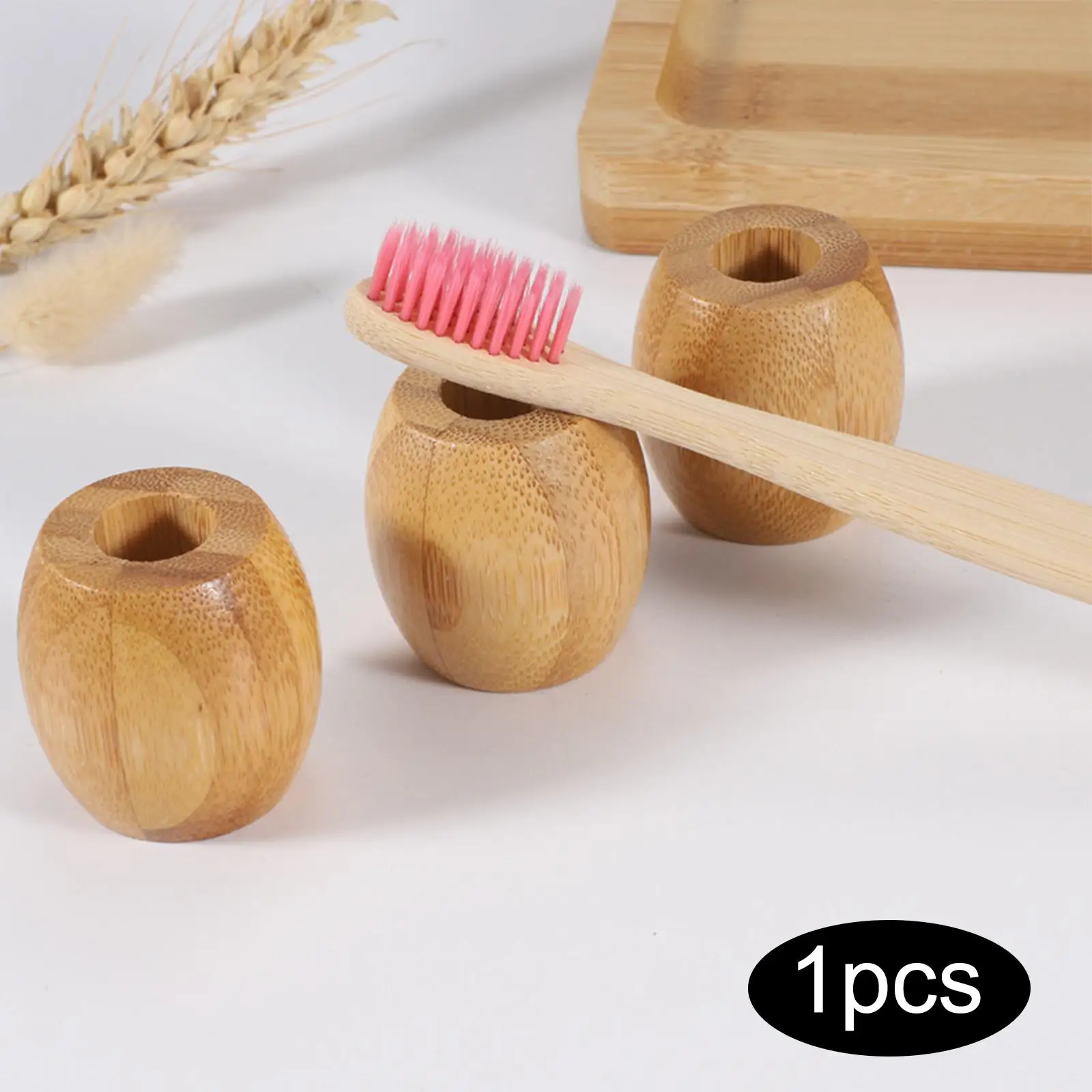 2-4pack Bamboo Toothbrush Holder Office Pen Holder for Shower Farmhouse