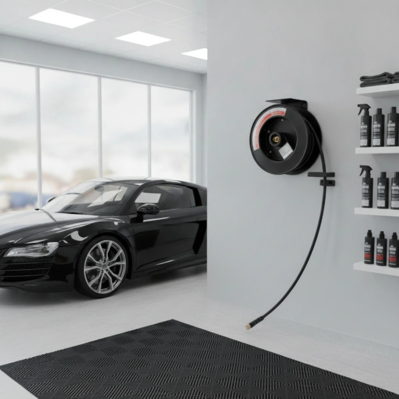 Pressure Washer Hose Reel with Wall Mount Industrial Pressure Washer Hose Reel with Hand Crank Non-Rusting Fullstream