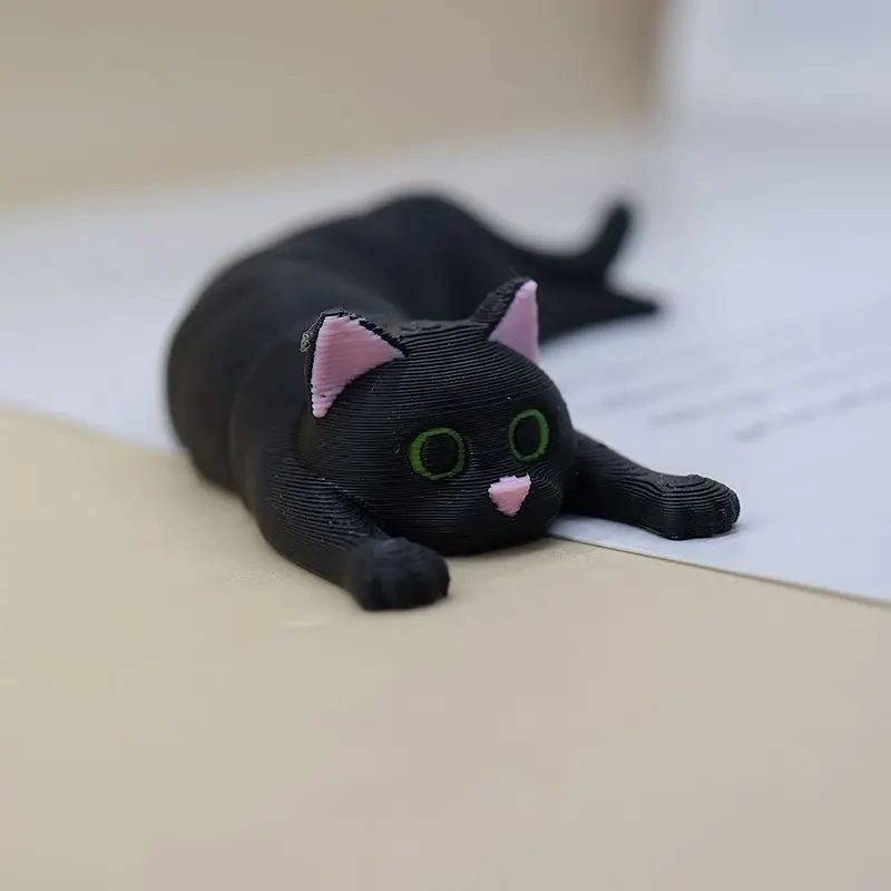 3D Articulated Cat Desktop Mini Ornament & Palm-Sized Doll - Mini, Cute & Healing-Style, White Cat & Black Cat