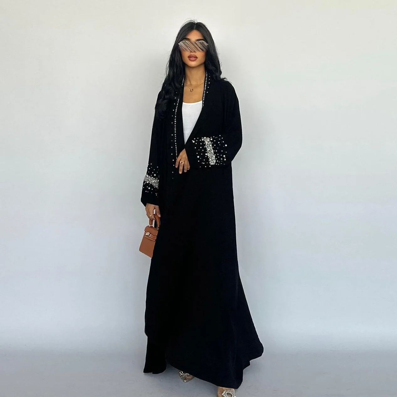 Eid Luxury Dubai Abaya Diamonds Black Kimono Jalabiya Ramadan Muslim Women Modest Dress Hijab Scarf Robe Turkey Kaftan Marocain