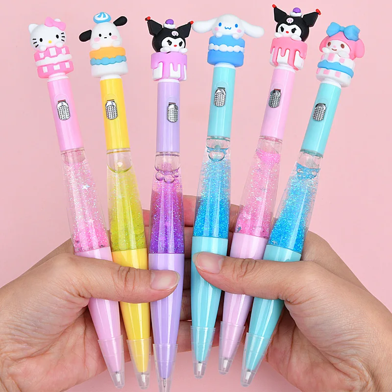 

Kuromi 36pcs Gel Pen Cartoon Set Sanrio Cute Cake 0.5mm Blue Oil Quicksand Colorful Flashing Ball Pen Students Learn