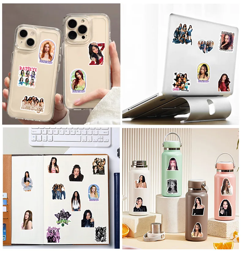 10/50 Stück Neue Katseye K-Pop Girlgroup Graffiti-Aufkleber Dekoration für Gepäck, Handy, Gitarre, Scrapbooking, Wasserfeste Sticker – Detail 8
