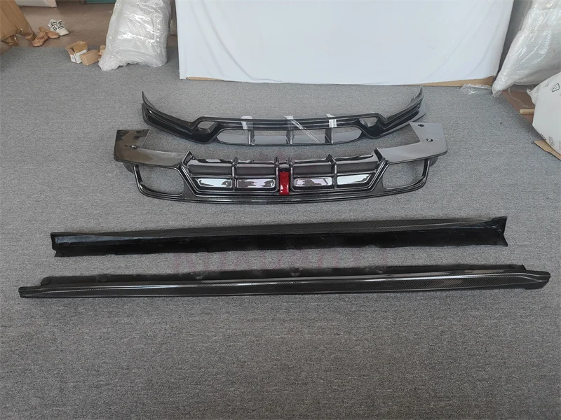 Carbon CM Style Front Bumper Edge Rear Diffuser Side Skirt Spoiler for Porsche Caye Coupe 2018-2021 Body Kit