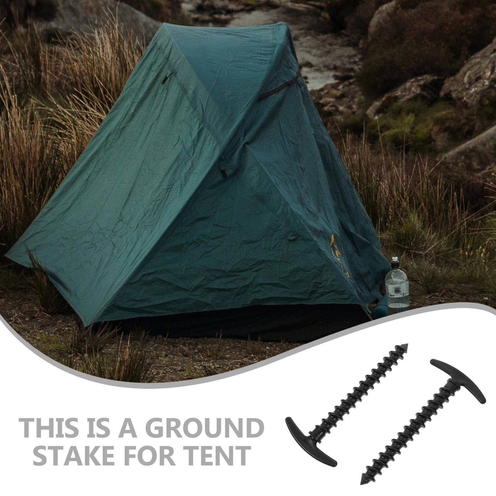 

10pcs Windproof Tent Stakes Heavy Duty Plastic Pegs for Camping Beach Hammock Canopy Tarp Sand Yard Decorations Black