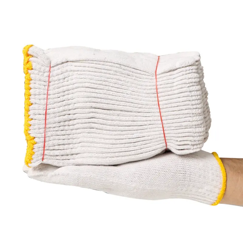 Labor protection line gloves abrasion resistant work non-slip thin white cotton yarn gardening protective gear