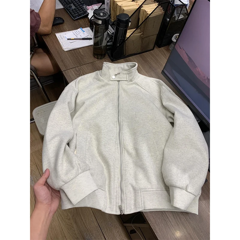 

Мужская толстовка больших размеров 300 Pou Jaet с воротником-стойкой, модный дизайн, осенняя верхняя одежда, повседневная свободная толстовка с длинными рукавами