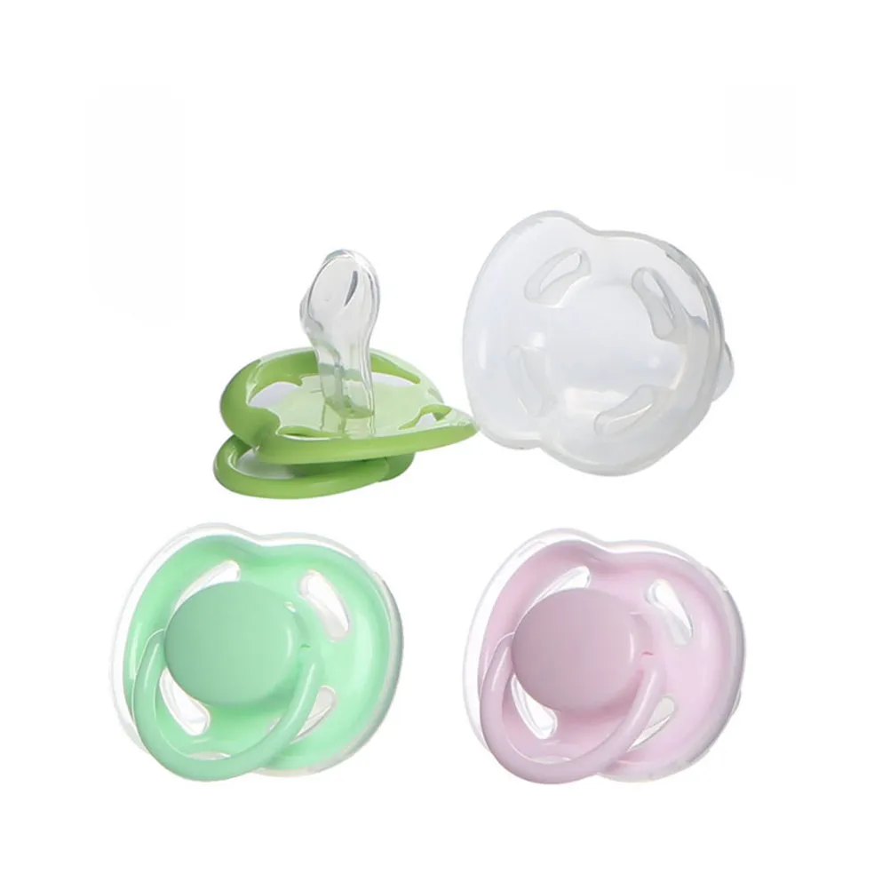

3Pcs Silicone Baby Pacifier for Newborns Ergonomic Nipple-Shaped Soothing Pacifier Dustproof Portable Infant Soother Comforting