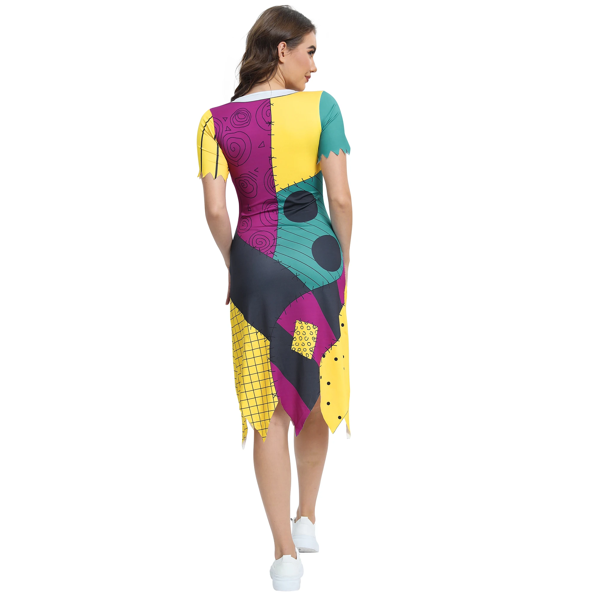 The Nightmare Before Christmas Sally Cosplay Dress Up Halloween Party Jumpsuits Horro Witch Costume Women Zentai Bodysuits