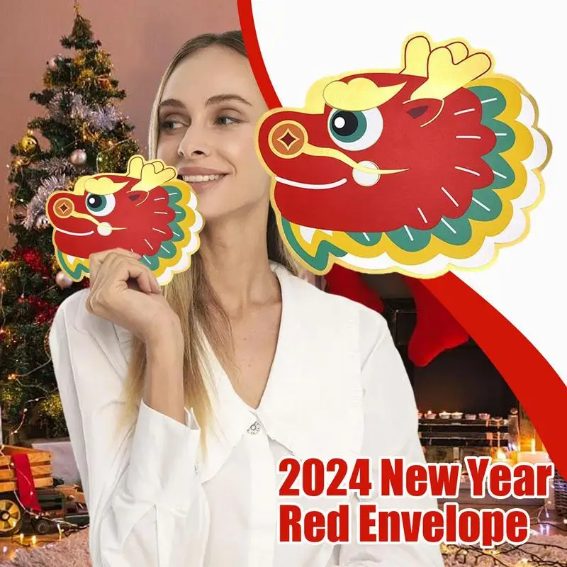 Draak Rode Enveloppen 2024 Opvouwbare Rode Pakjes Met Zegen Lentefestival Nieuwjaar Creatieve Rode Envelop Voor Kindercadeaus