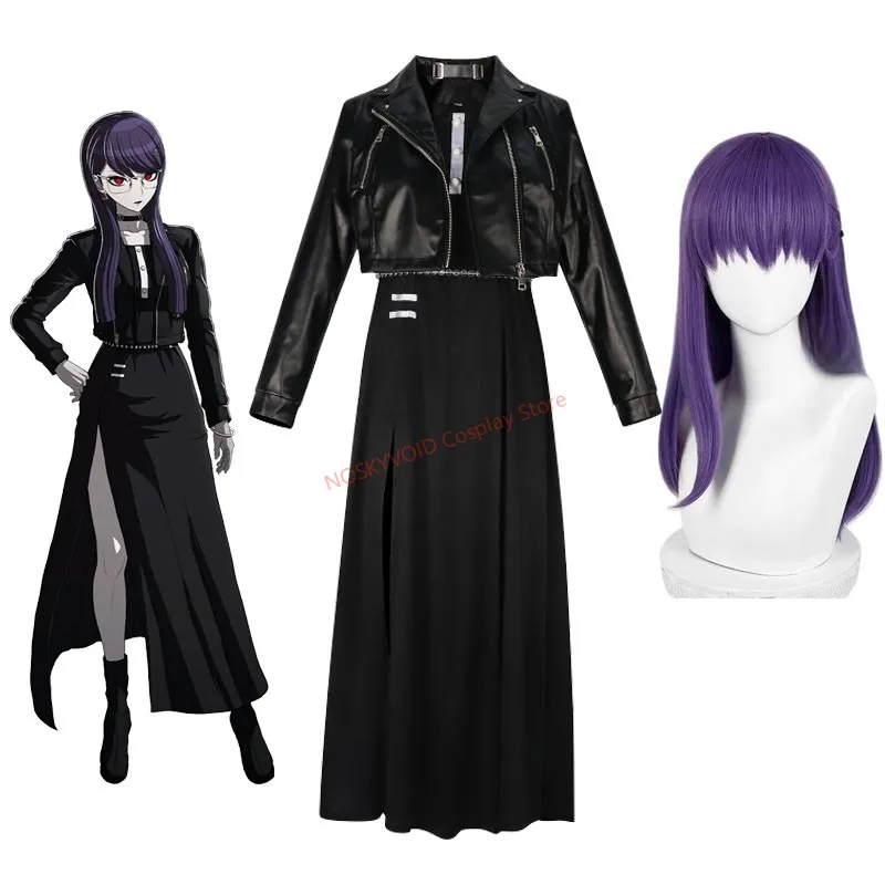 

The Hundred Line Sizuhara Hiruko Cosplay Costume Wigs Last Defense Academy Women's Artificial Leather Jacket Halloween Costumes