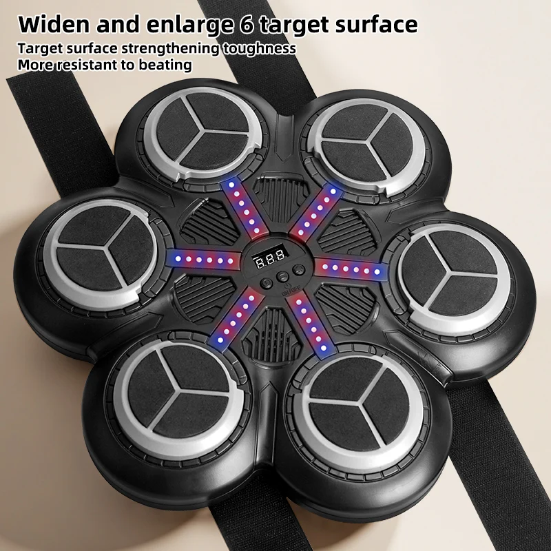 Zabawki dla dzieci Inteligentna 6-klawiszowa bokserska tarcza do treningu sensorycznego, zdolności reakcji, prędkości i rytmu, sprzęt sportowy, wbudowana akumulatorowa bateria 500 Mah, bezpłatny kabel ładujący typu C.