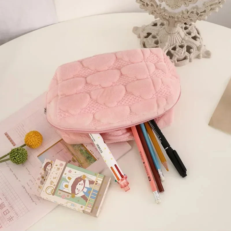 New Cute Women Makeup Kits Organizer Handbag Travel Plush Cosmetic Storage Bag Phone Pencil Case Box Wallet Pouch Bags