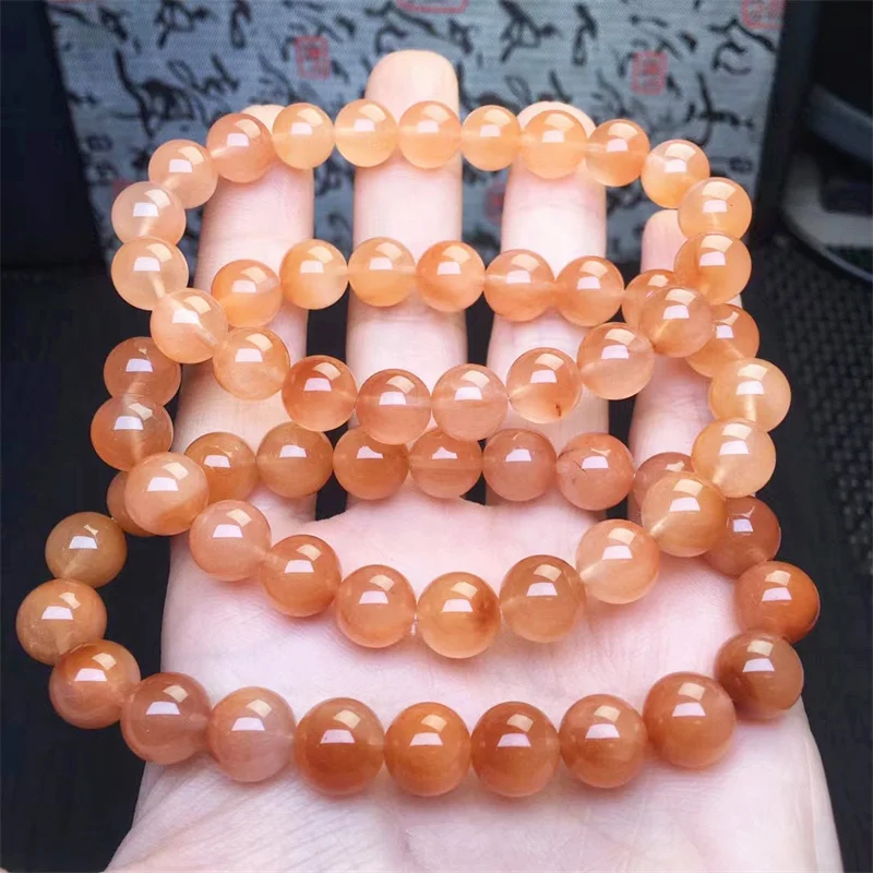 Natural Rabbit Hair Quartz Bracelet Women Healing Gemstone Crystal Strand Bangles Lovers Jewelry Gift 1PCS