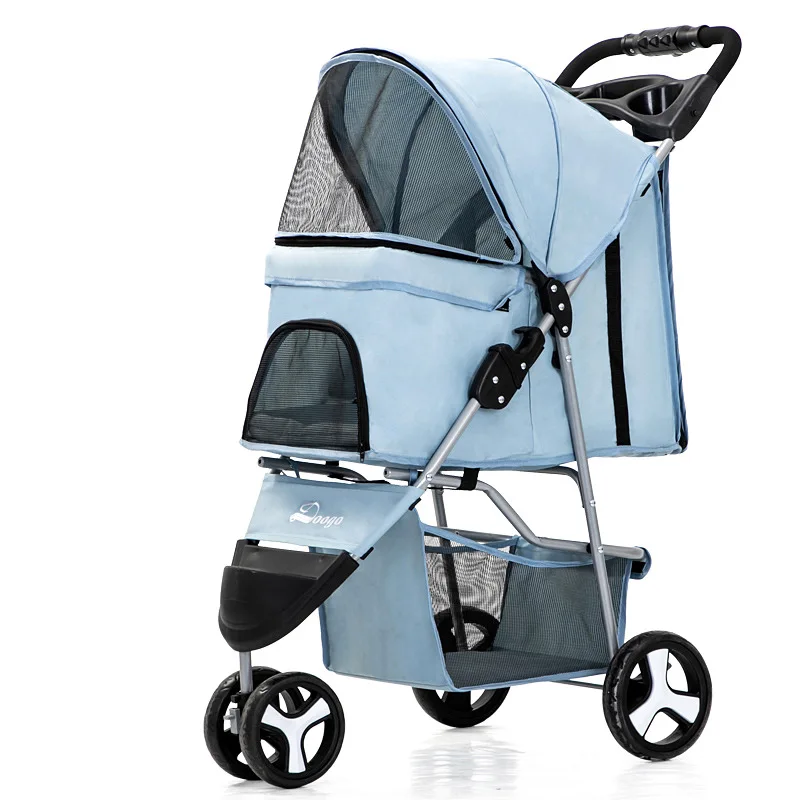 

Luxury Custom 4 Wheels Pet Dog Stroller Cart Travel Outdoor Small Dog Pram Carrier Stroller for Medium Dogs