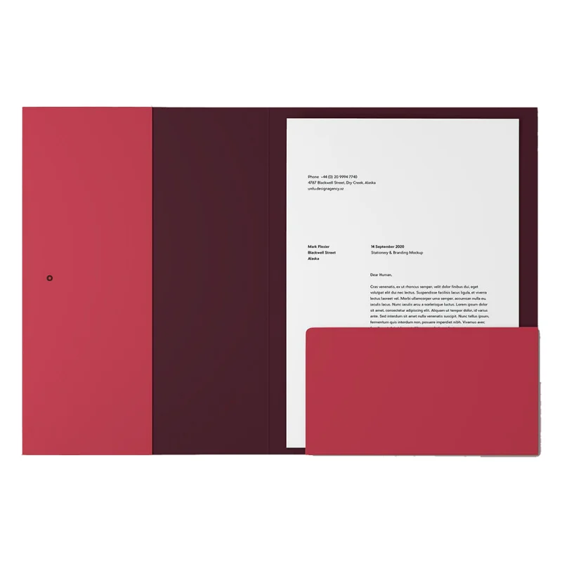 

Customize Size Scratchproof Lamination Embossed Debossed Business Card Slot Paper File Document Presentation Folder