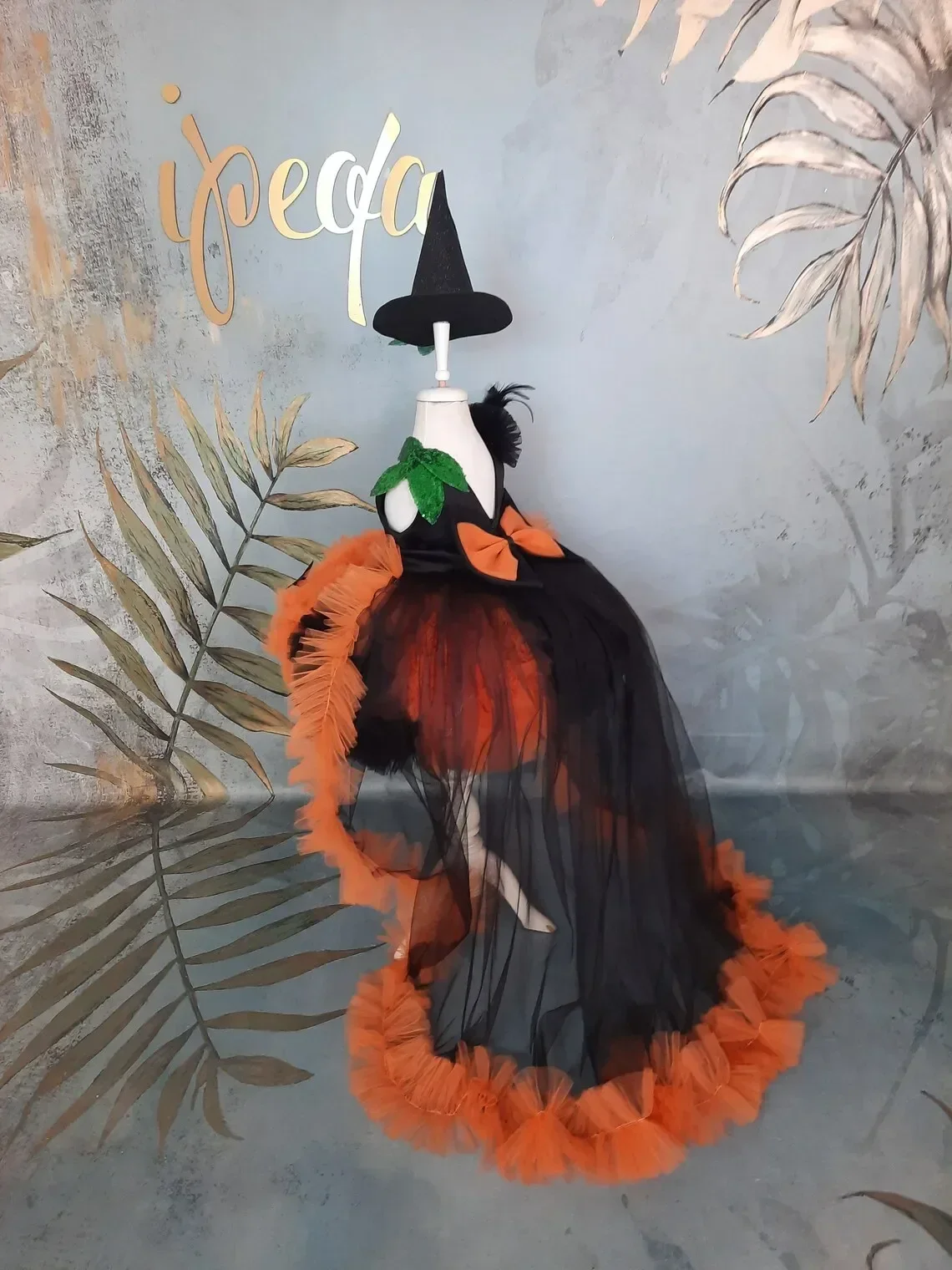 Costume d'Halloween en Tulle Noir et Orange pour Bébé Fille, Robes de ixd'Anniversaire, Nministériels d à Volants, Tenue de Sainte Communion pour Enfants en Bas Âge