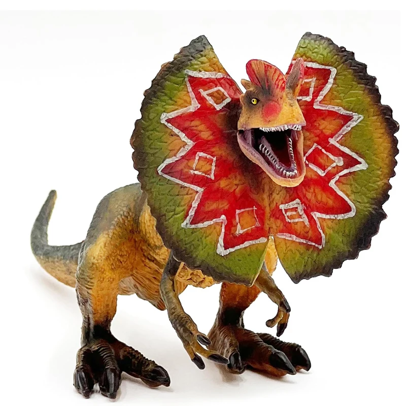 Dilophosaurus Toy, Dinosaur Toy with Moveable Mouth, Cool Plastic Dinosaur Animal Figures, Birthday Cake Toppers, Party Favors