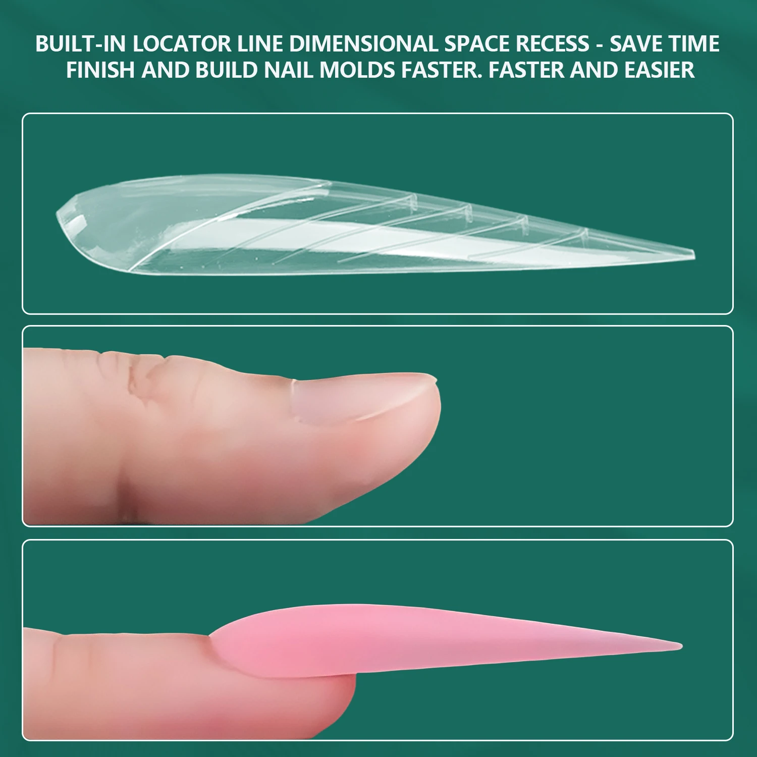 แม่พิมพ์เล็บปลอม Nailpop Insert Dual Shape Assassin แบบฝรั่งเศส 150 ชิ้น 15 ขนาด สำหรับต่อเล็บมือแบบมืออาชีพ ใช้กับอะคริลิกและเจล