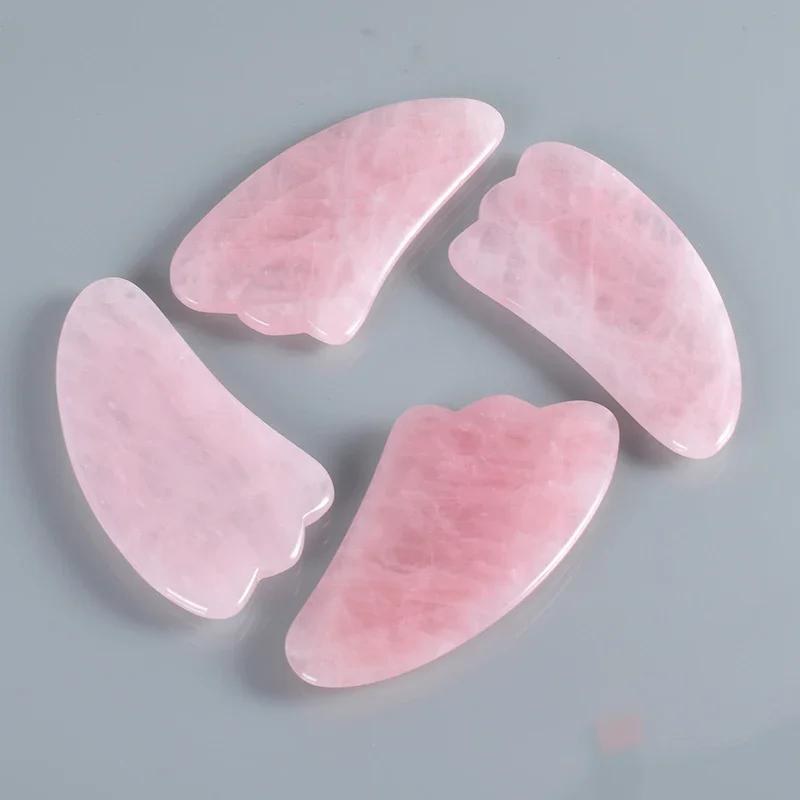 

Rose Quartz Gua Sha Board Natural Jade Stone Massage Tools Scraper GuaSha Facial Tool for Face Neck Body Prevents Wrinkles Beaut