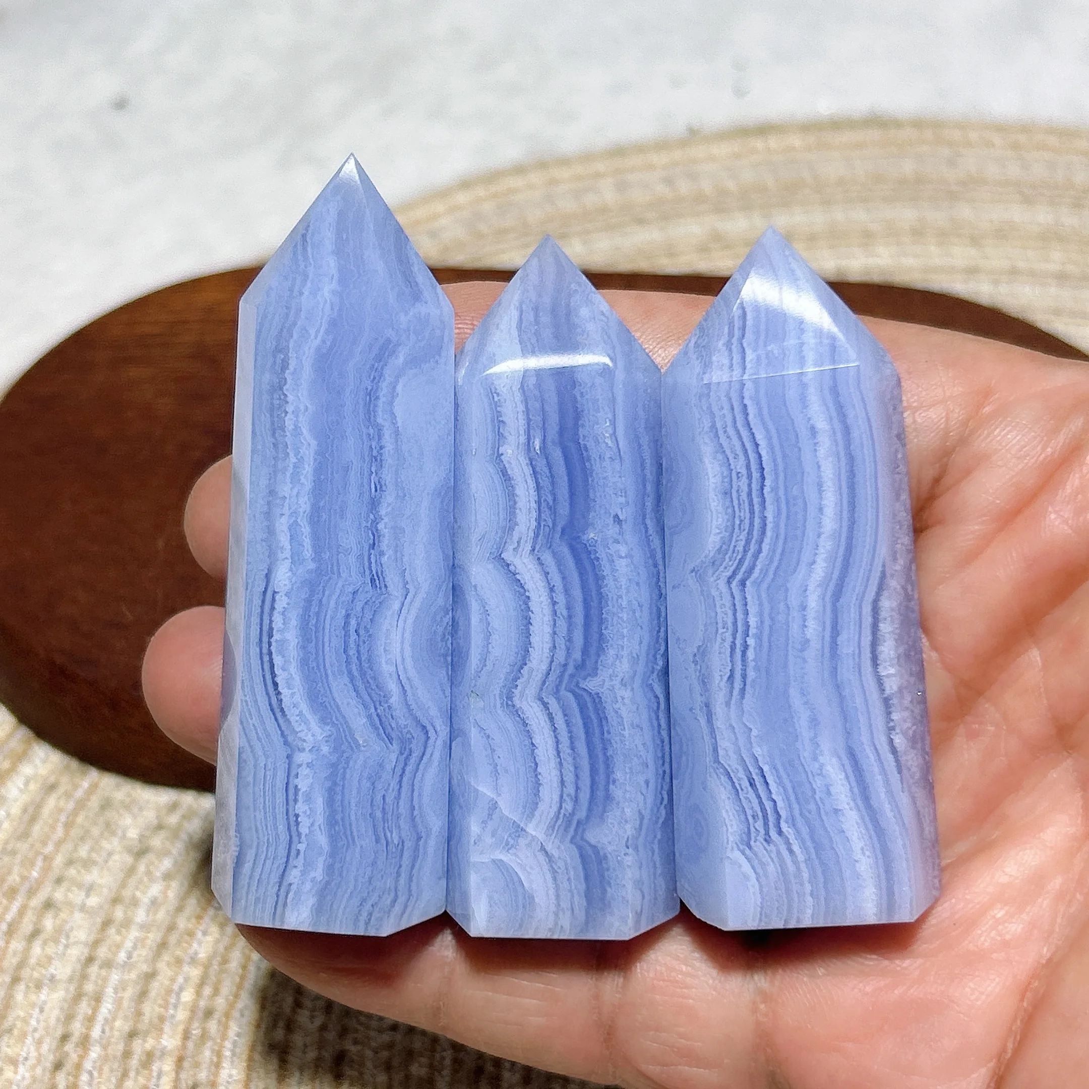 High Quality Natural Crystal Brazil Blue Lace Agate Tower Healing Gemstones Mineral Ore Energy Reiki Home Decorations Gift