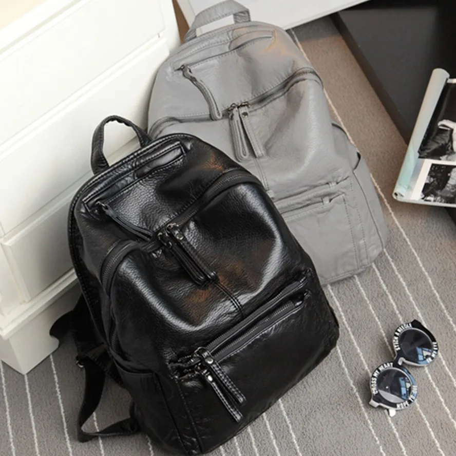 Verwelkte 2024 Mode neue Rucksack Damen weichen Leder Rucksack trend ige Schüler Schult asche Freizeit vielseitige Reise rucksack