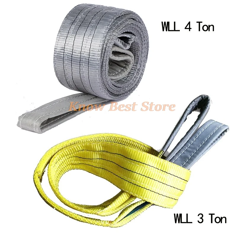 Use For Forklift Crane Lifting Sling Flat Eye Belt Trailer Rope Polyester Wear Resistant Hoisting Sling Bearing Weight 3T or 4T