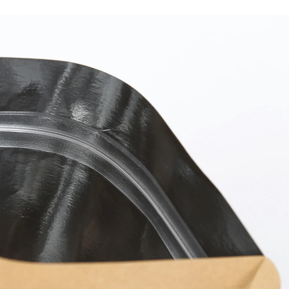 

50Pcs Kraft Paper Moisture-Proof Sealed Bags Flat Bottom Pouch Aluminum Foil Coffee Tea Storage Zip Pouches 13x18.5cm