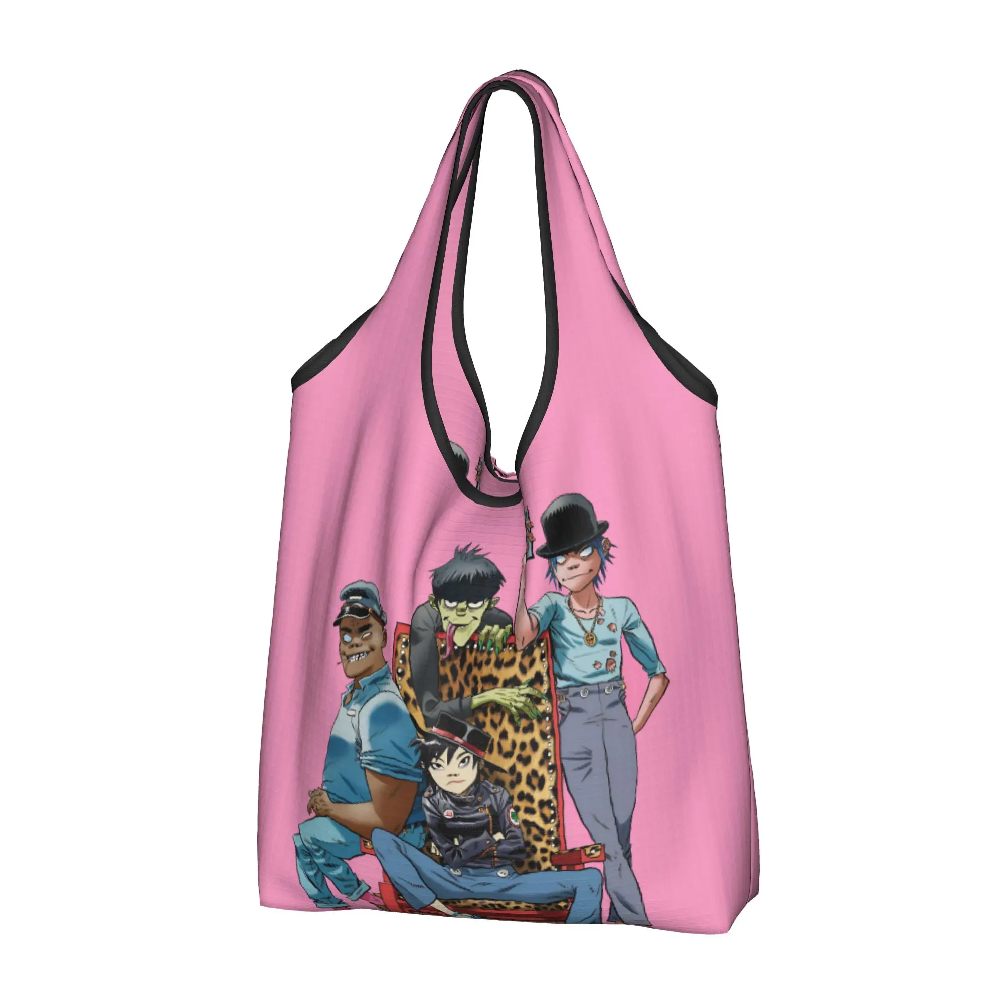 Recycling G-Gorillazes Manga Game  Shopping Bag Women Tote Bag Portable Rock Grocery Shopper Bags