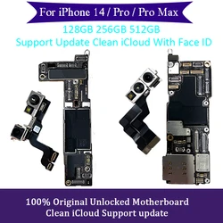 Fully Tested Original Mainboard For iPhone 14 Pro Max Motherboard With Face ID Unlocked Main Board Cleaned iCloud Free Shipping