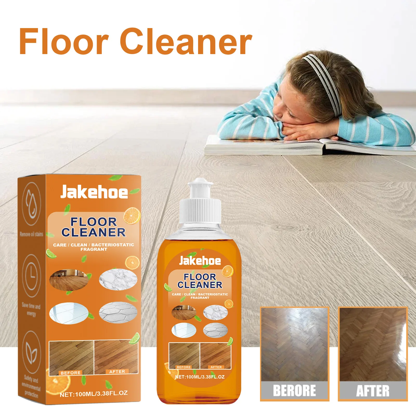 Hardwood Floor Cleaning Liquid Polish and Restorer Shine Remove Scratches Protect Your Family and Environment