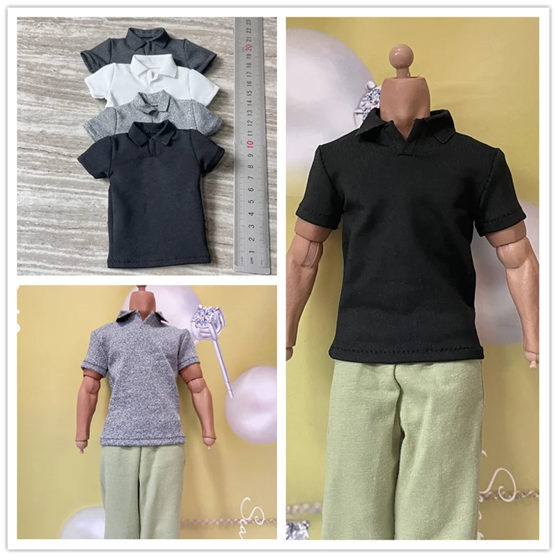 

DG087 1/6 Scale Male Soldier Trend Lapel Hoodie T-shirt Clothes Model for 12" Action Figures Body Decoration