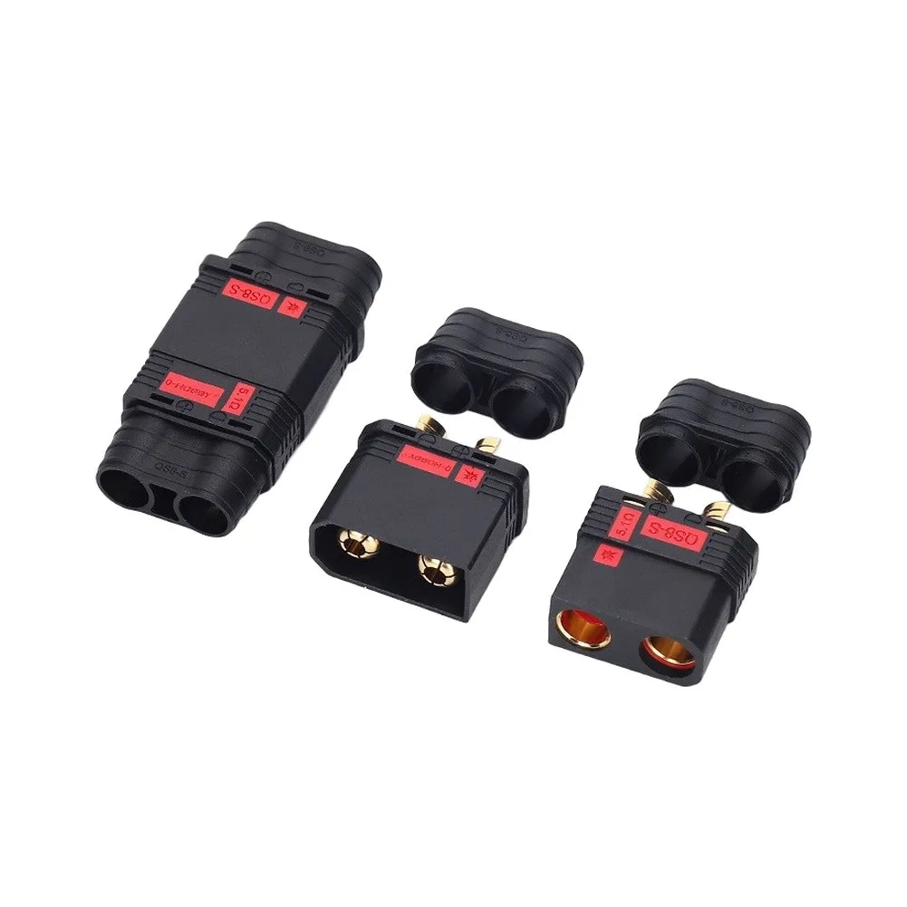 1Pair QS8-S Anti-Spark Battery Connector 110A-180A, Gold-Plated High Temperature Resistant For RC Models & Cars
