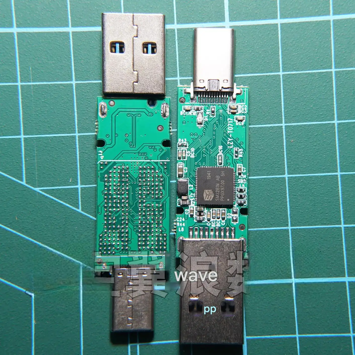 Silicon Motion SM3281N USB 3.0 + Type-C dual-head single-surface DIY circuit board BGA272