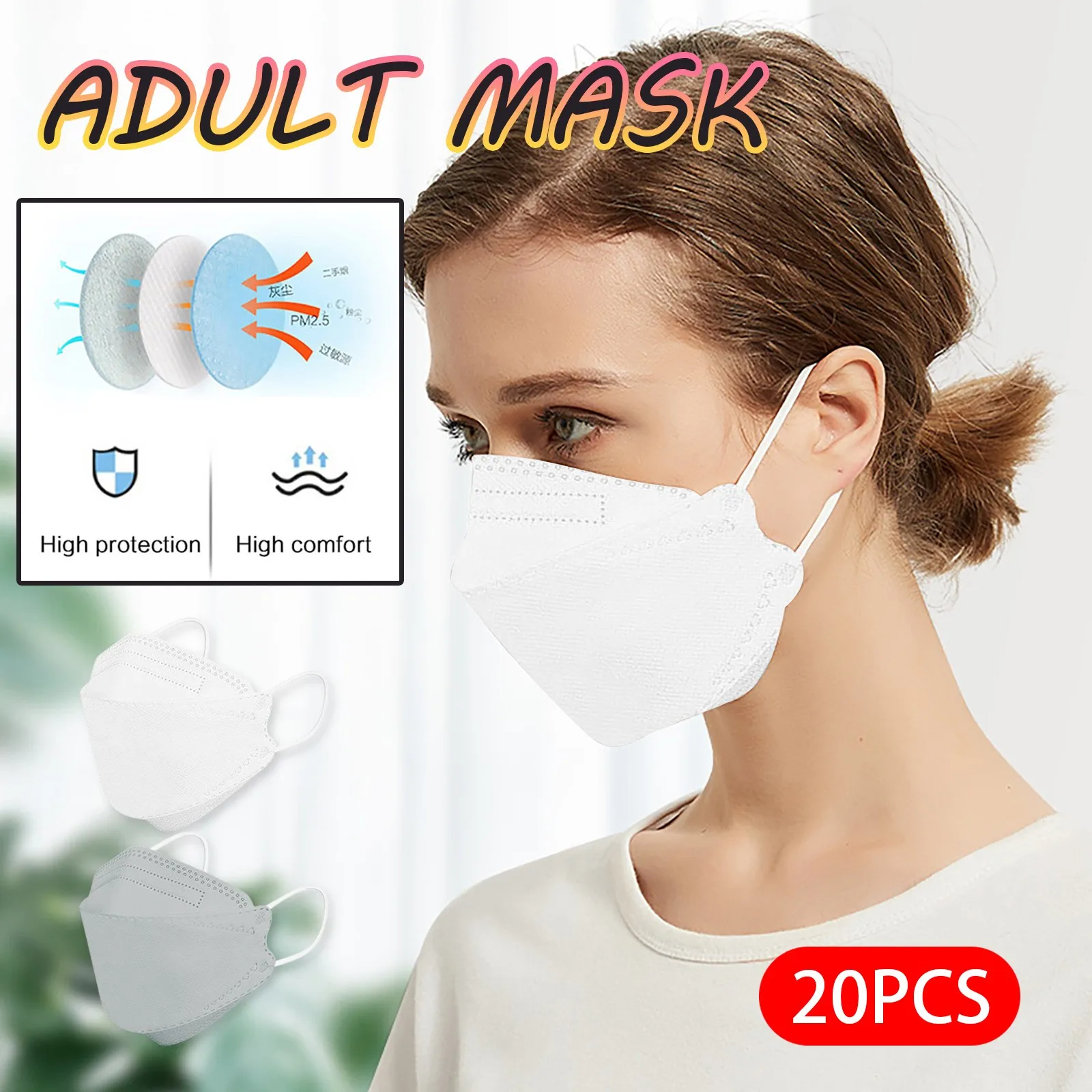 20pcs mask Solid Color mascara Face Masks For Men Or Women  FFP2 CE Mask mascarillas fpp2 mascarillas quirurgicas homologadas