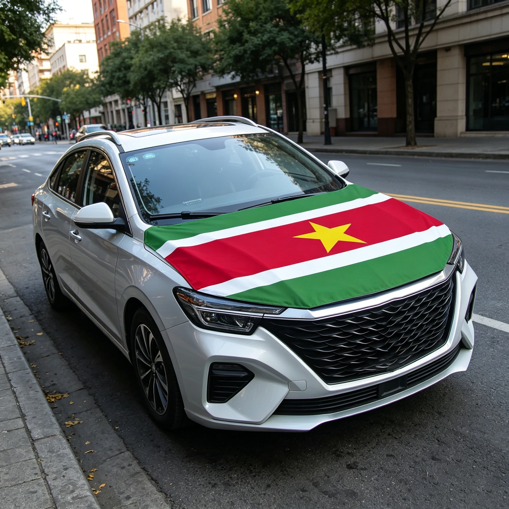 National Surinam Suriname Flag Car Engine Hood Cover Nationals Car Hood Cover Flag For Vehicle Decoration
