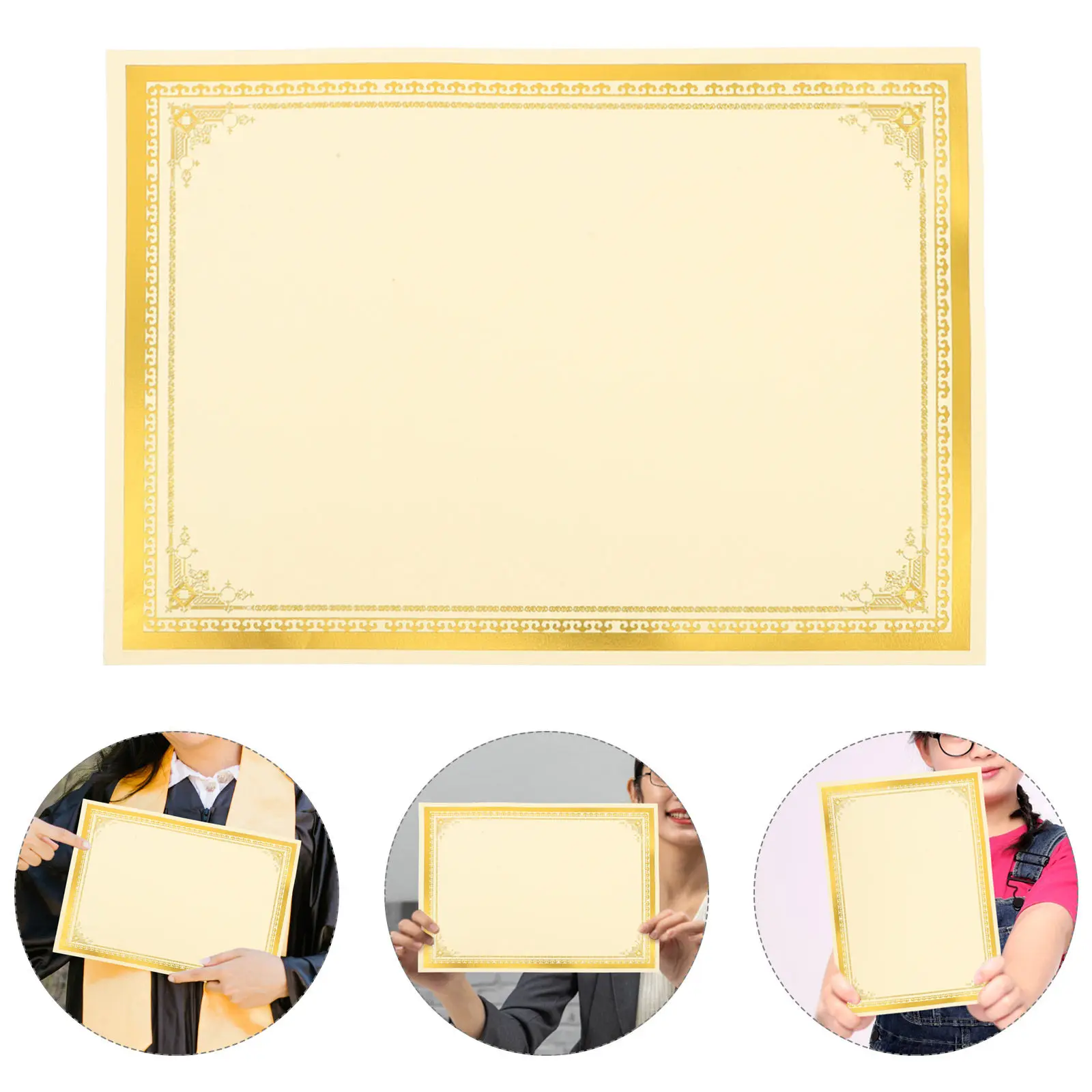 10Pcs Blank Certificate Paper for Printing Writable Diploma Certificate Inner Core Paper Academic School Camp End of Year Awards
