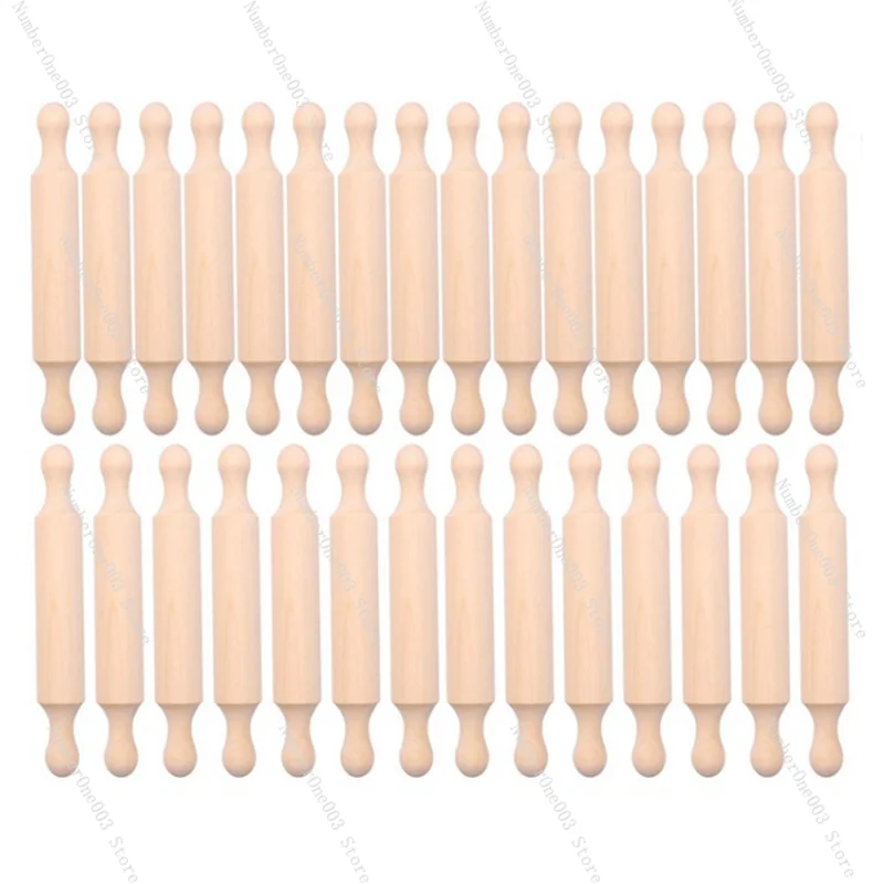 

ABGE-40 Pieces Wooden Mini Rolling Pin 6 Inches Long Kitchen Baking Rolling Pin Small Wood Dough Roller For Children Fondant