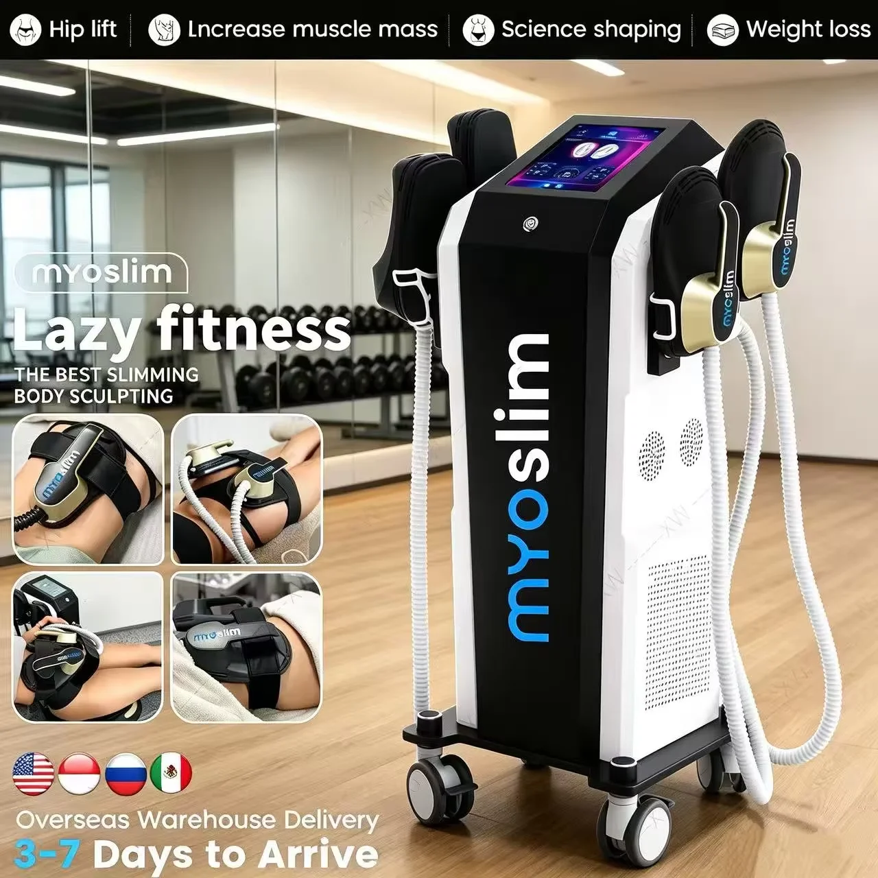 Myoslim EMS Body Sculpt HI-EMT Machine RF Sculpting Weight Loss Burning Fat Slimming Muscle Equipment Stimulation