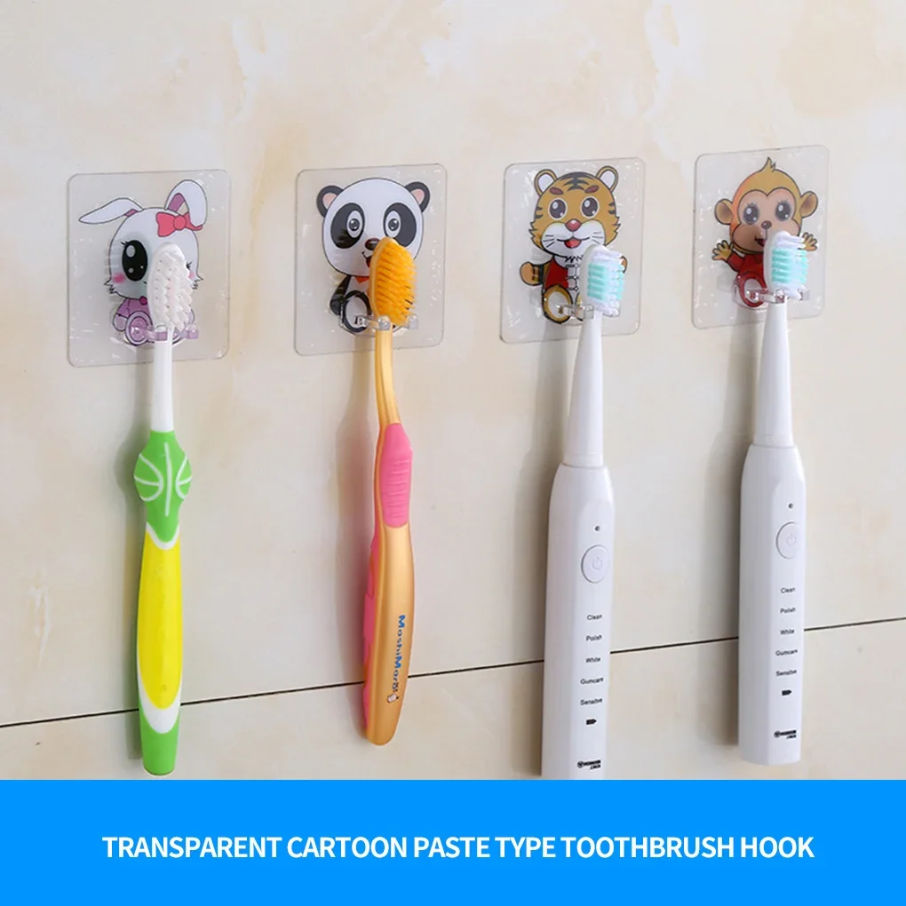 1pcs Toothbrush Holder Transparent Animals Travel Stand Toilet Shaver Organizer Tooth Brush Storage Rack Bathroom Accessories