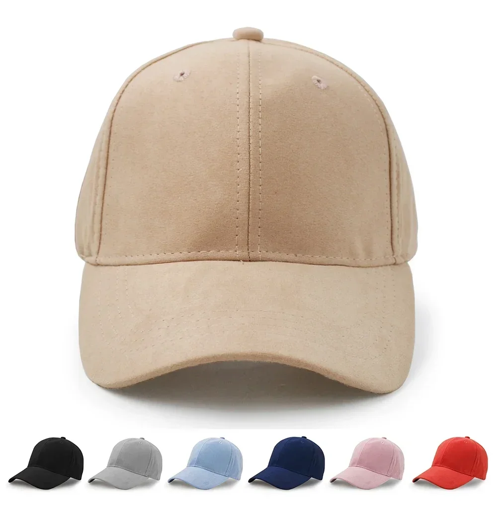 قبعة بيسبول من جلد الغزال، قبعة بيسبول عادية قابلة للتعديل من جلد الغزال للجنسين #4