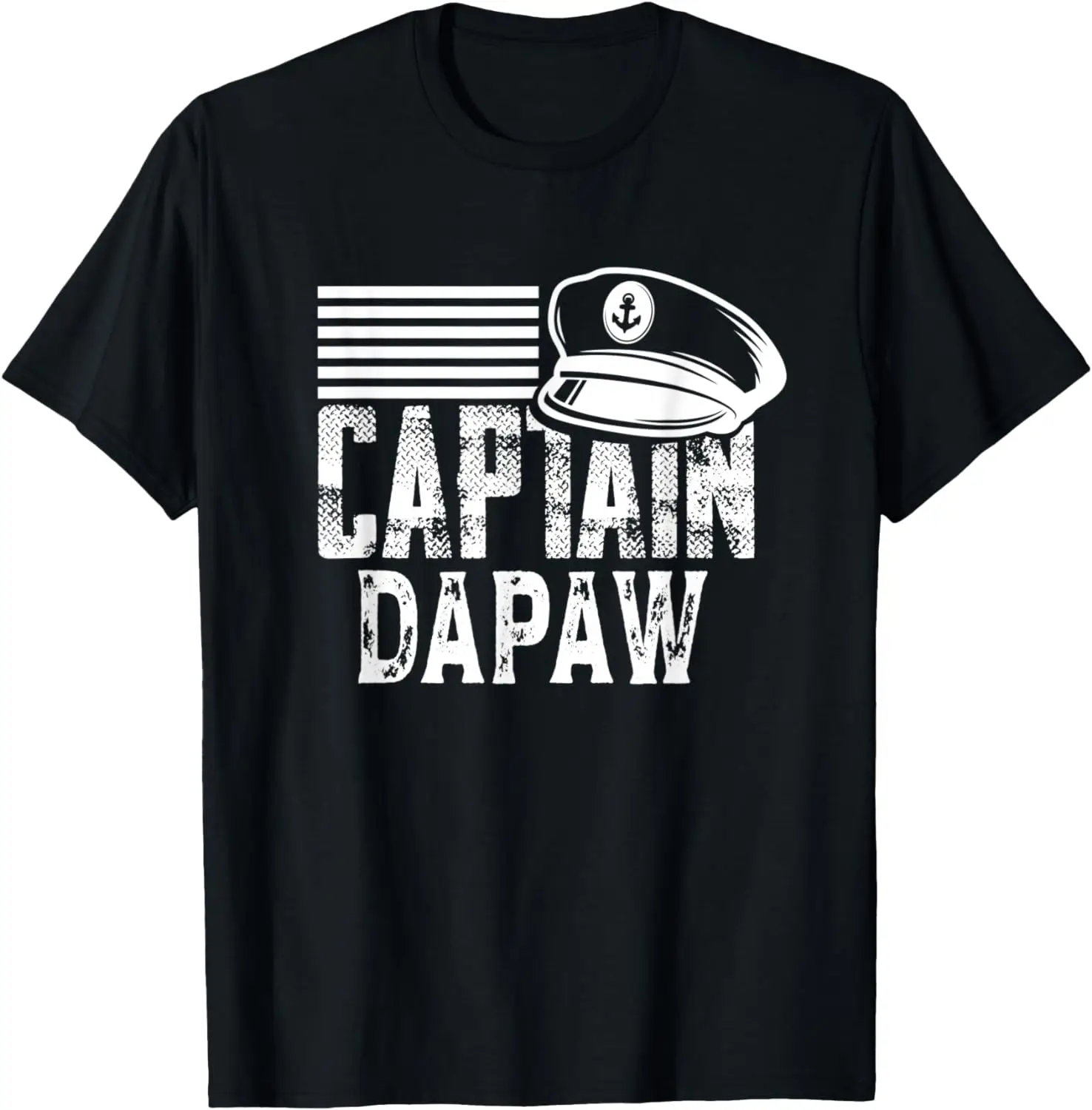 

Mens Captain Dapaw - Sailing Captain Hat Boat Owner Boating T-Shirt