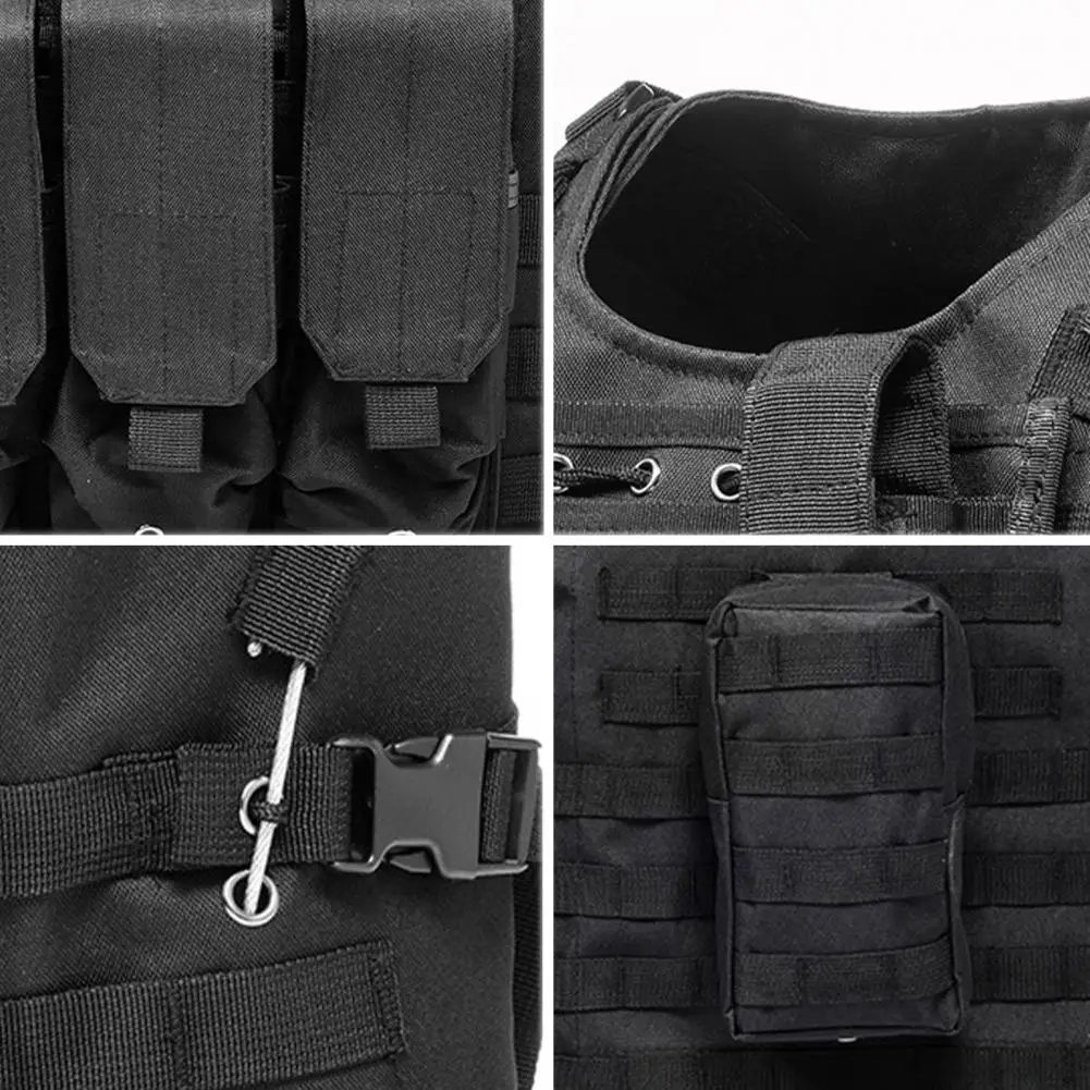 Kids Adults TacticalVest Adjustable Training Protective Vest Multi-Pocket Combat Vest Hunting Airsoft Paintball Game Cosplay